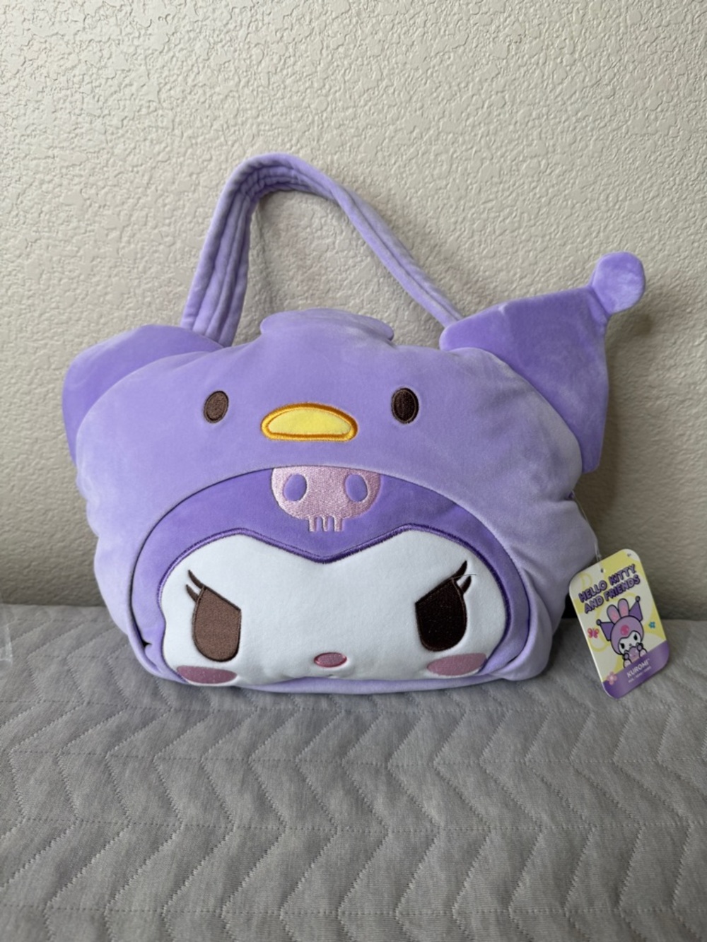 Sanrio Kuromi Lavender Plush Pail Basket Easter Bag New